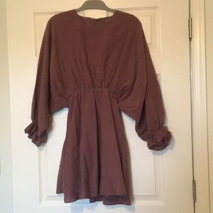 Zara Mauve Pink Dress with Puff Sleeves